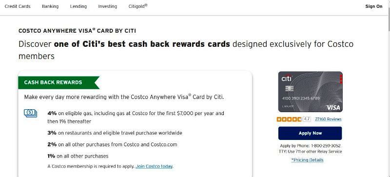 Costco Credit Card enroll